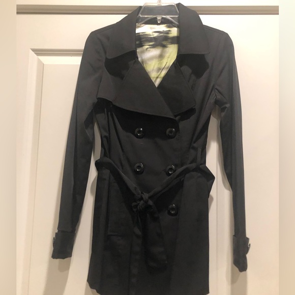 VERTIGO BLACK TRENCH COAT NWOT Size -XS. Great Coat - Picture 1 of 13